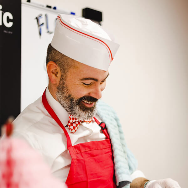 Arbitrary shoot for a smiling chef