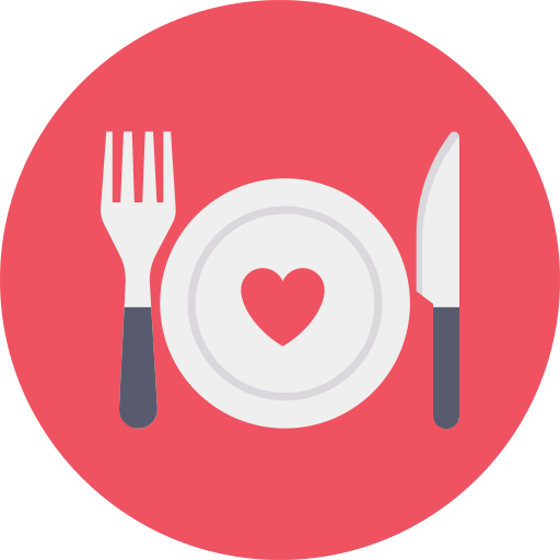 Illustration of a dish has a heart inside it