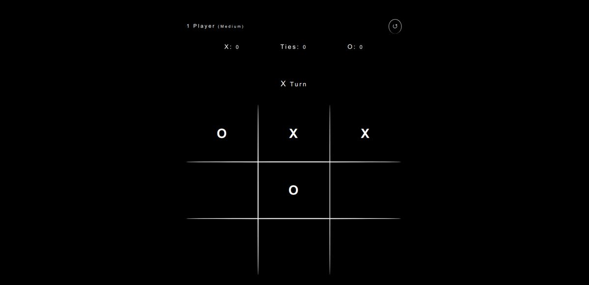 Screenshot of the Odin Tic Tac Toe game